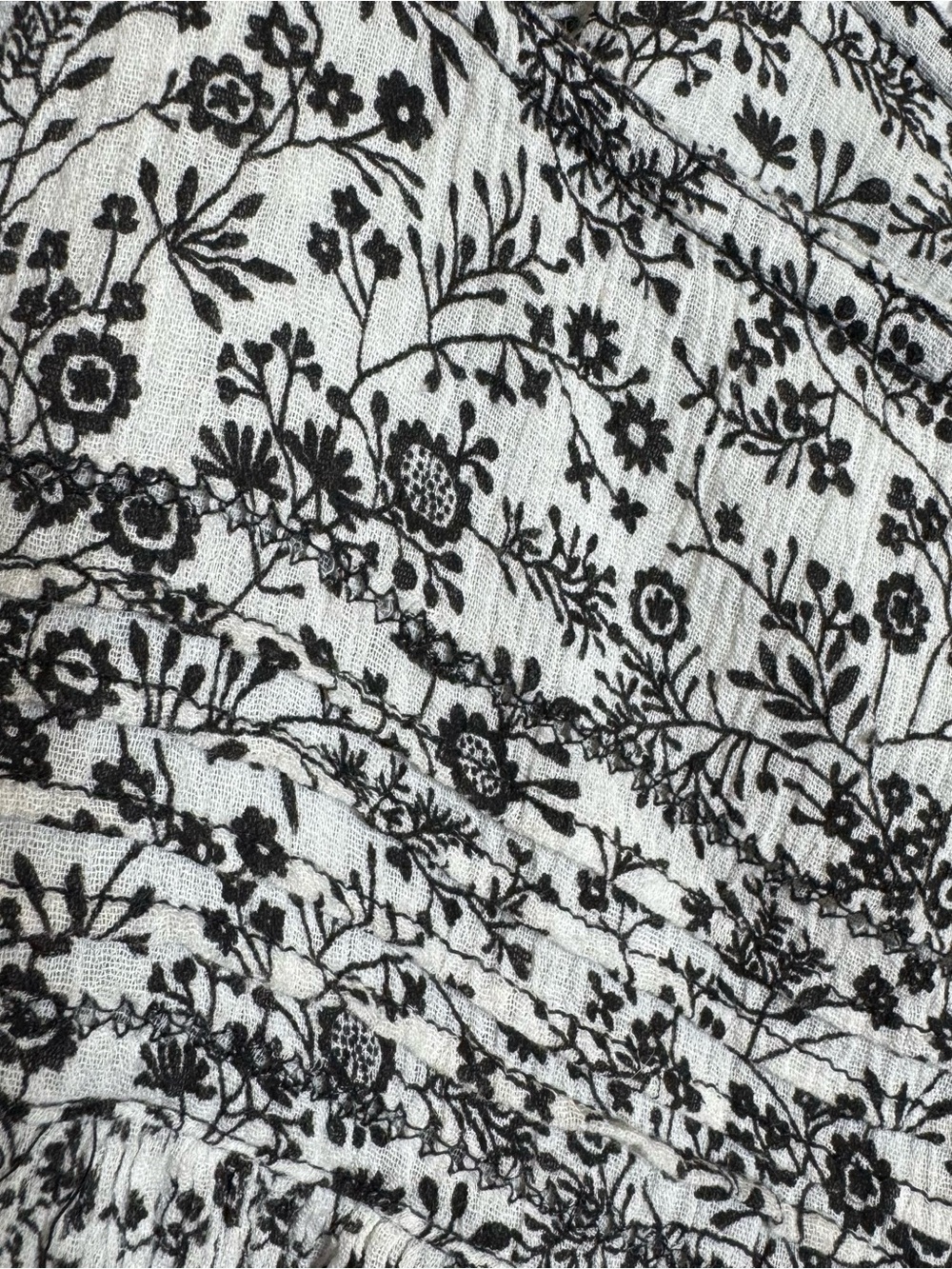 THE GREAT. Floral Tie Shoulder Cotton Smocked Peplum Tank Top Size 1 Small - Picture 5 of 11